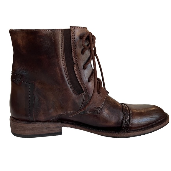 Bed Stu Brown Leather Lace Up Boots Size 8 Cobbler Series - Picture 4 of 15